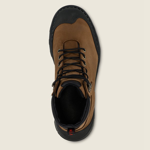 Red Wing Safety Bot Erkek - Burnside - 6-Inch Waterproof Toe - Kahverengi/Siyah - 57NOXFUEW